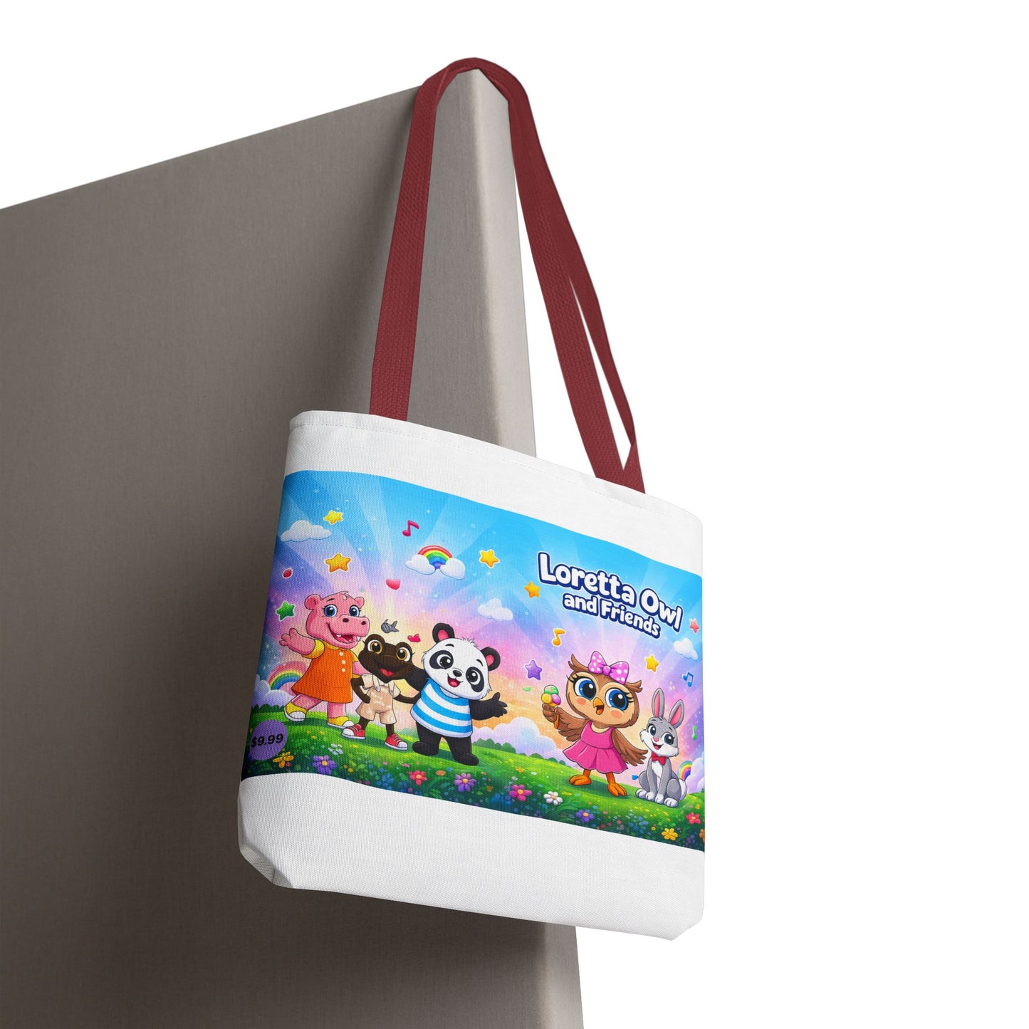 Loretta Owl and Friends Tote Bag | Cute Animal Characters, Colorful Kids Design