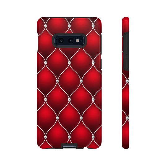 Red Quilted Pattern Phone Case Samsung Galaxy | Tough Case
