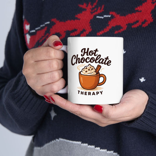 Hot Chocolate Therapy Mug | Ceramic Coffee Cup (11oz, 15oz)